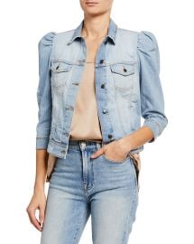 Ada Puff-Sleeve Denim Jacket at Neiman Marcus